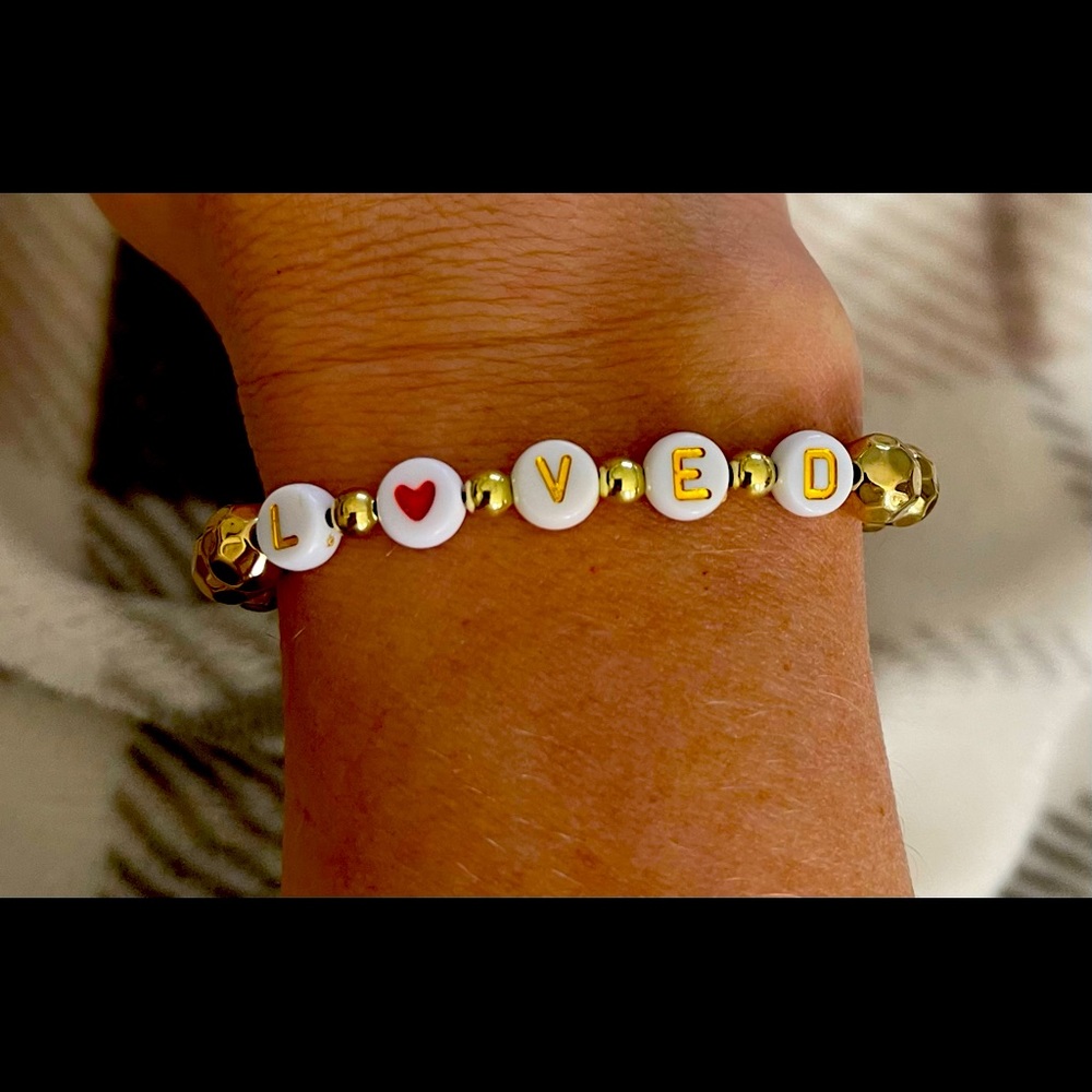 Perfect Valentine’s Day gift! “LOVED” stretch bracelet